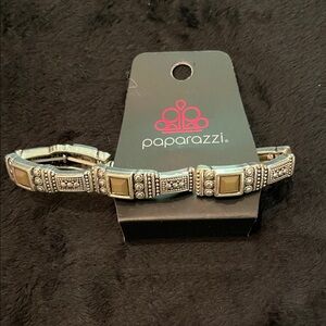 Paparazzi Two-Tone Silver and Green Bracelet